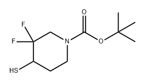 1-Piperidinecarboxylic acid, 3,3-difluoro-4-mercapto-, 1,1-dimethylethyl ester Structure