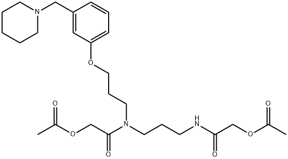 2-(Acetyloxy)-N-[3-[[2-(acetyloxy)acetyl]amino]propyl]-N-[3-[3-(1-piperidinylmethyl)phenoxy]propyl]acetamide Structure