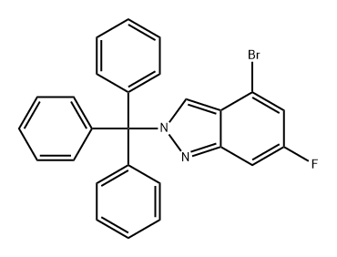 2H-Indazole, 4-bromo-6-fluoro-2-(triphenylmethyl)- 结构式