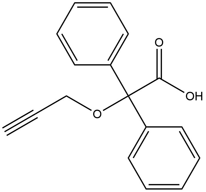 α-Phenyl-α-(2-propyn-1-yloxy)benzeneacetic Acid 结构式