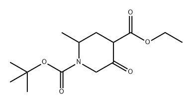 1-(叔丁基)4-乙基2-甲基-5-氧代哌啶-1,4-二羧酸酯 结构式