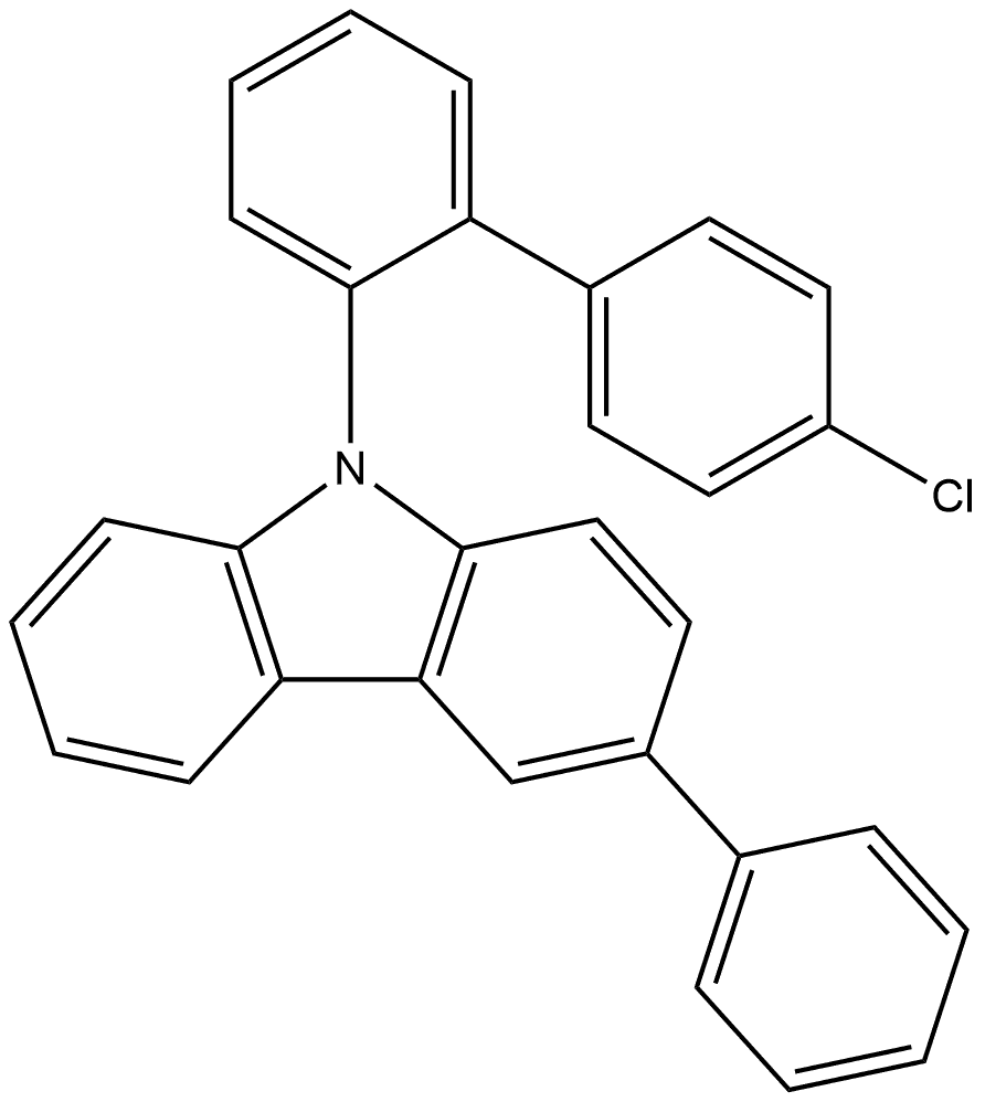 9-(4'-chloro-[1,1'-biphenyl]-2-yl)-3-phenyl-9H-carbazole Structure