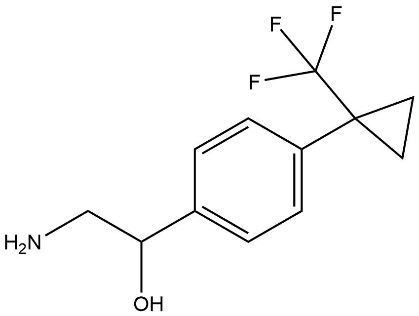 2-amino-1-(4-(1-(trifluoromethyl)cyclopropyl)phenyl)ethan-1-ol Struktur