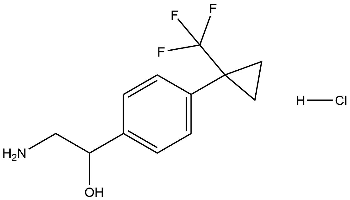 2-amino-1-(4-(1-(trifluoromethyl)cyclopropyl)phenyl)ethan-1-ol hydrochloride 结构式