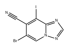 6-溴-8-碘-[1,2,4]三唑并[1,5-A]吡啶-7-甲腈,2768871-80-1,结构式