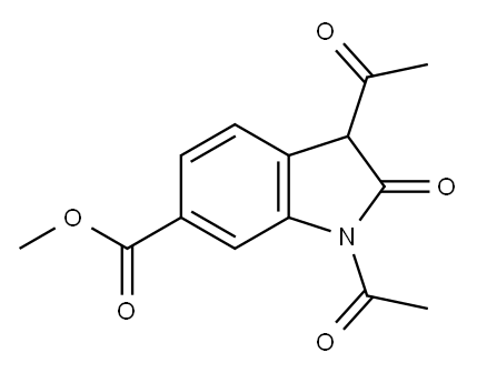 Methyl 1,3-diacetyl-2,3-dihydro-2-oxo-1H-indole-6-carboxylate Structure