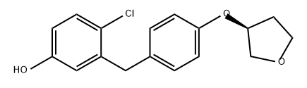 Phenol, 4-chloro-3-[[4-[[(3S)-tetrahydro-3-furanyl]oxy]phenyl]methyl]- Structure