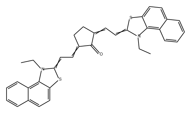 Cyclopentanone, 2,5-bis[2-(1-ethylnaphtho[1,2-d]thiazol-2(1H)-ylidene)ethylidene]- Structure