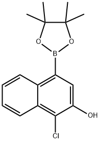 1-氯-4-(4,4,5,5-四甲基-1,3,2-二氧杂硼烷-2-基)萘-2-醇 结构式