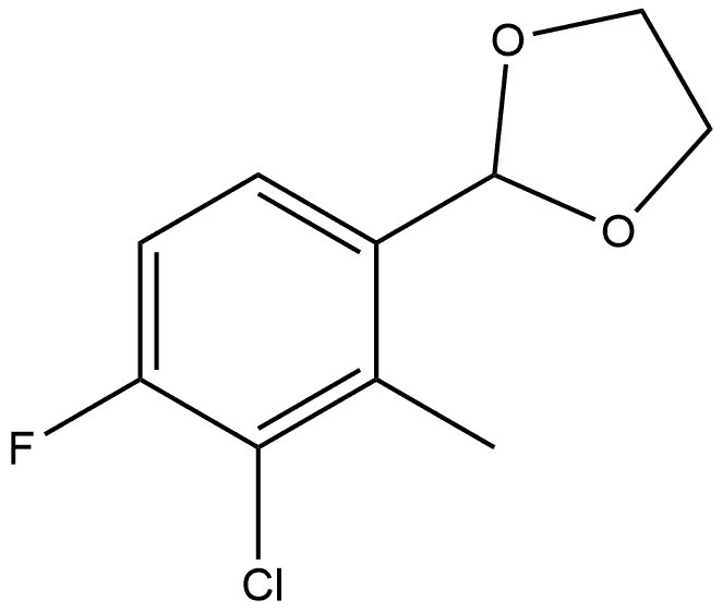 2-(3-Chloro-4-fluoro-2-methylphenyl)-1,3-dioxolane 结构式