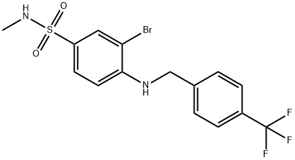Benzenesulfonamide, 3-bromo-N-methyl-4-[[[4-(trifluoromethyl)phenyl]methyl]amino]- Structure