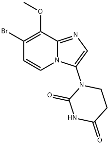2,4(1H,3H)-Pyrimidinedione, 1-(7-bromo-8-methoxyimidazo[1,2-a]pyridin-3-yl)dihydro- Struktur