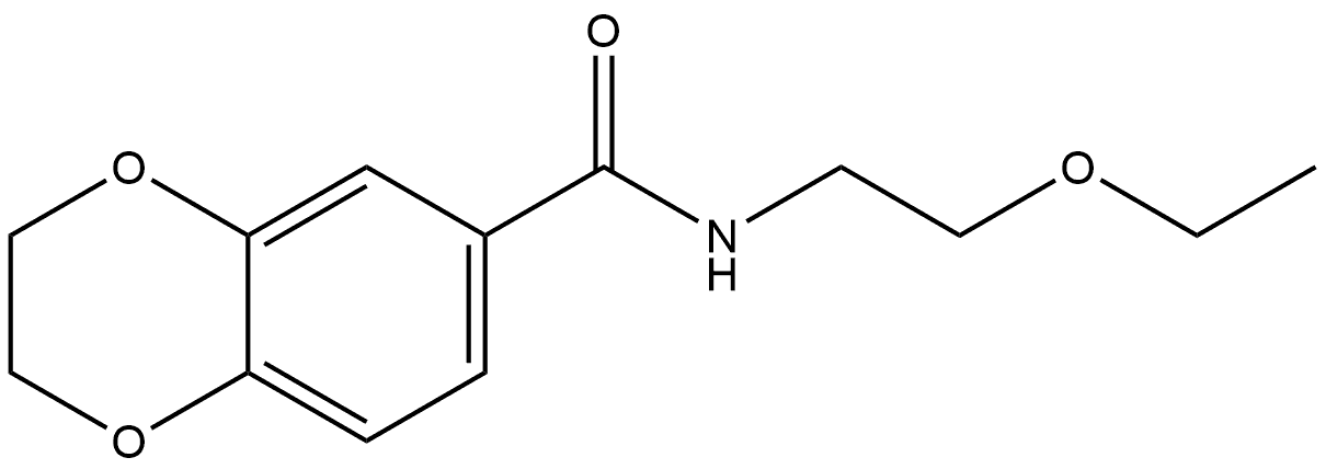 N-(2-Ethoxyethyl)-2,3-dihydro-1,4-benzodioxin-6-carboxamide 结构式