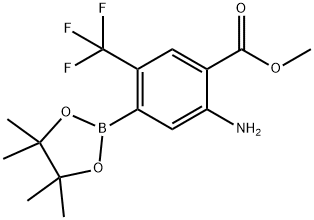 Methyl 2-amino-4-(4,4,5,5-tetramethyl-1,3,2-dioxaborolan-2-yl)-5-(trifluoromethyl)benzoate Struktur