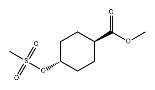 Cyclohexanecarboxylic acid, 4-[(methylsulfonyl)oxy]-, methyl ester, trans- Struktur