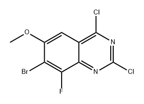 7-溴-2,4-二氯-8-氟-6-甲氧基喹唑啉 结构式