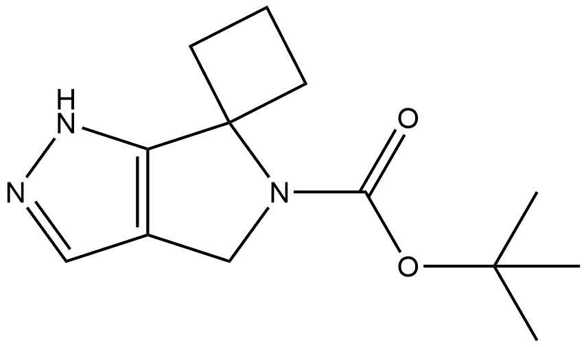 1,1-Dimethylethyl 1′,4′-dihydrospiro[cyclobutane-1,6′(5′H)-pyrrolo[3,4-c]pyrazole]-5′-carboxylate Structure
