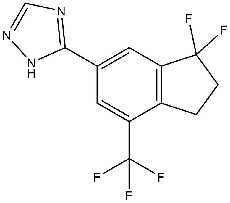 3-(3,3-difluoro-7-(trifluoromethyl)-2,3-dihydro-1H-inden-5-yl)-4H-1,2,4-triazole Structure