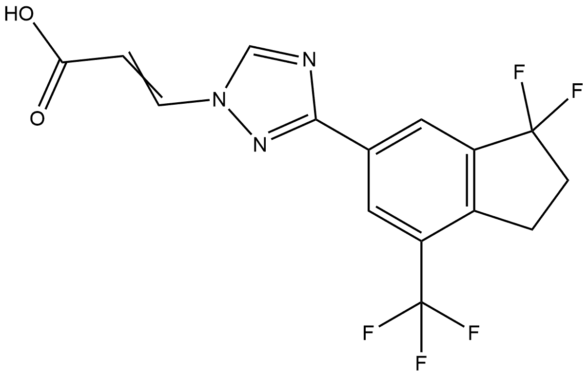 3-(3-(3,3-difluoro-7-(trifluoromethyl)-2,3-dihydro-1H-inden-5-yl)-1H-1,2,4-triazol-1-yl)acrylic acid Structure