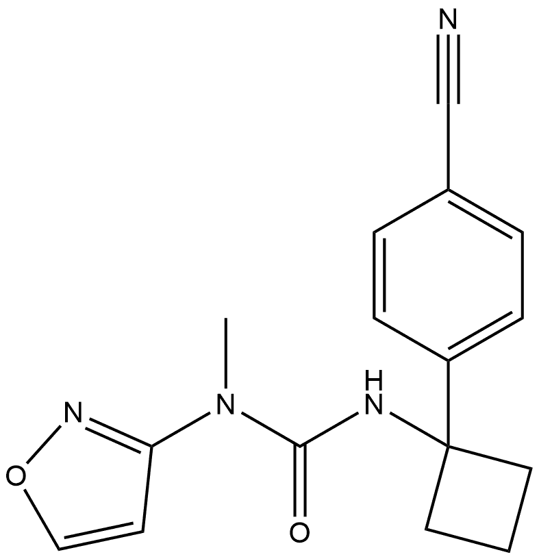 3-(1-(4-氰基苯基)环丁基)-1-(异噁唑-3-基)-1-甲基脲, 2799475-01-5, 结构式