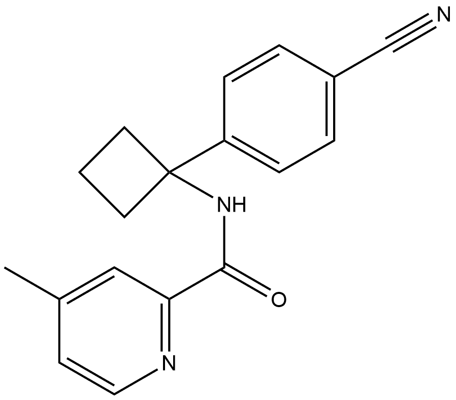 N-(1-(4-氰基苯基)环丁基)-4-甲基吡啶甲酰胺, 2799820-76-9, 结构式