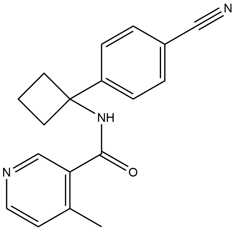 N-(1-(4-氰基苯基)环丁基)-4-甲基烟酰胺, 2801490-35-5, 结构式