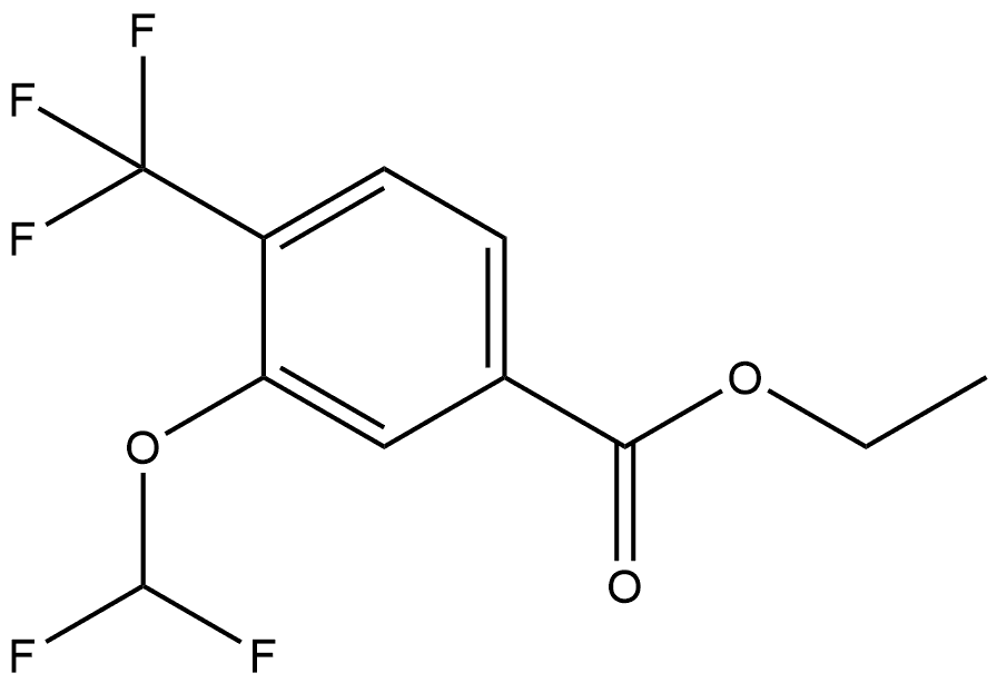 Ethyl 3-(difluoromethoxy)-4-(trifluoromethyl)benzoate 结构式
