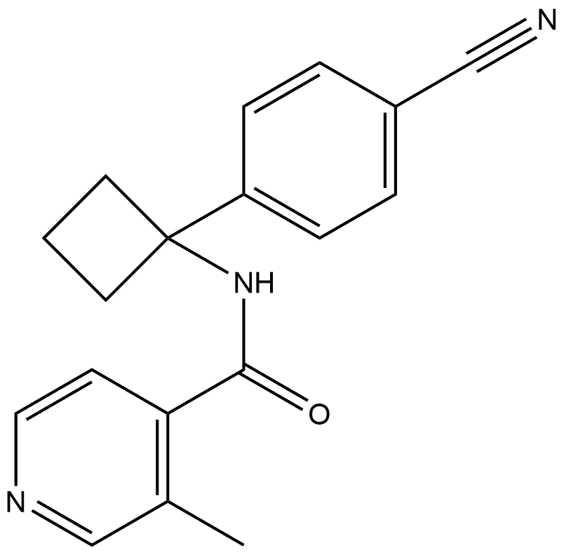 N-(1-(4-氰基苯基)环丁基)-3-甲基异烟酰胺, 2802780-14-7, 结构式