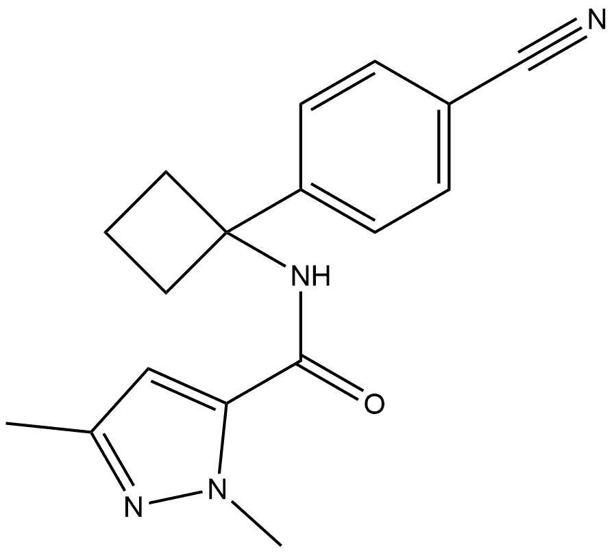 N-(1-(4-氰基苯基)环丁基)-1,3-二甲基-1H-吡唑-5-甲酰胺 结构式