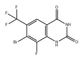 2,4(1H,3H)-Quinazolinedione, 7-bromo-8-fluoro-6-(trifluoromethyl)- Structure