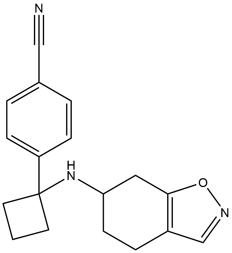 4-(1-((4,5,6,7-四氢苯并[D]异噁唑-6-基)氨基)环丁基)苯腈 结构式
