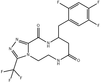 1,2,4-Triazolo[3,4-c][1,4,7]triazecine-8,12(5H,9H)-dione, 6,7,10,11-tetrahydro-3-(trifluoromethyl)-10-[(2,4,5-trifluorophenyl)methyl]- Structure
