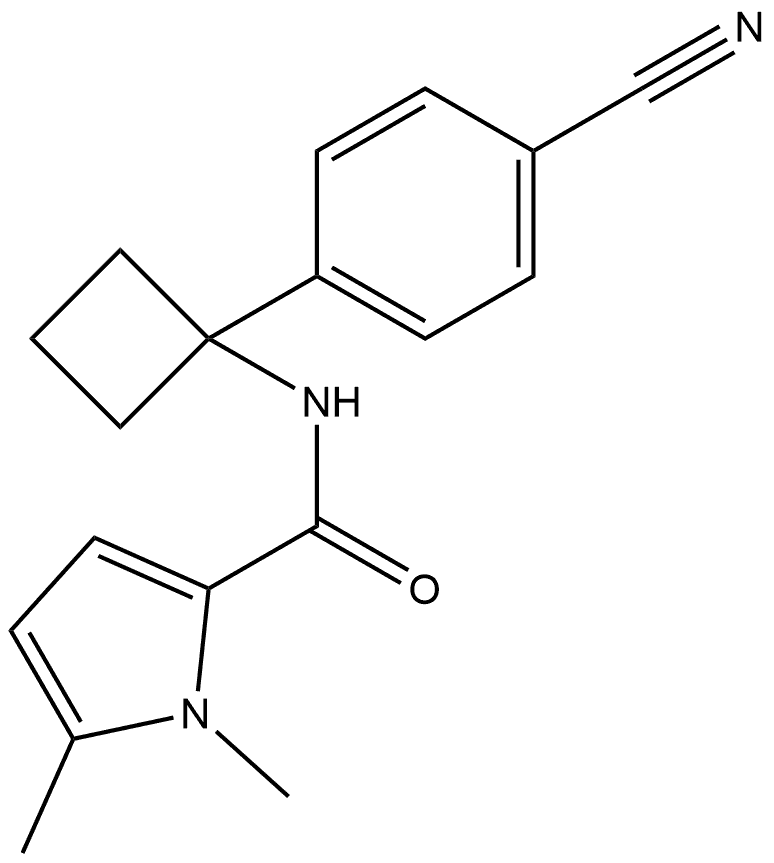 N-(1-(4-氰基苯基)环丁基)-1,5-二甲基-1H-吡咯-2-甲酰胺, 2807127-03-1, 结构式