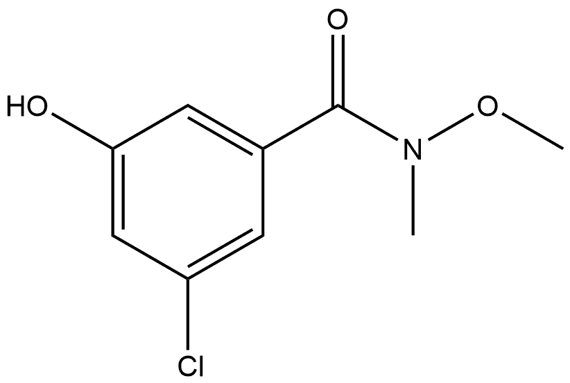 3-Chloro-5-hydroxy-N-methoxy-N-methylbenzamide 结构式