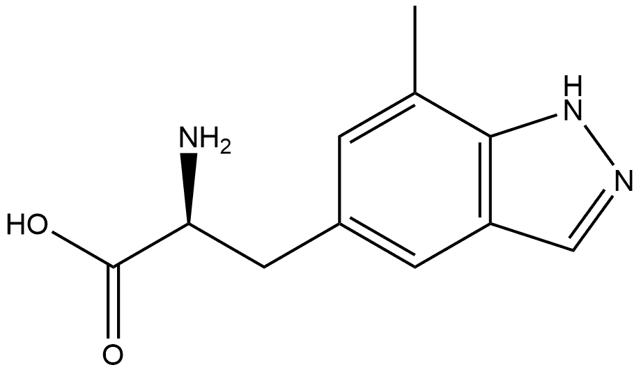 1H-Indazole-5-propanoic acid, α-amino-7-methyl-, (αS)- Structure