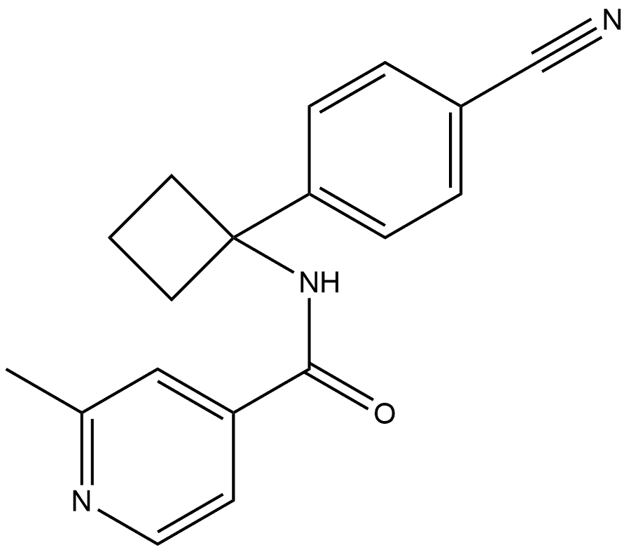 N-(1-(4-氰基苯基)环丁基)-2-甲基异烟酰胺, 2810195-06-1, 结构式