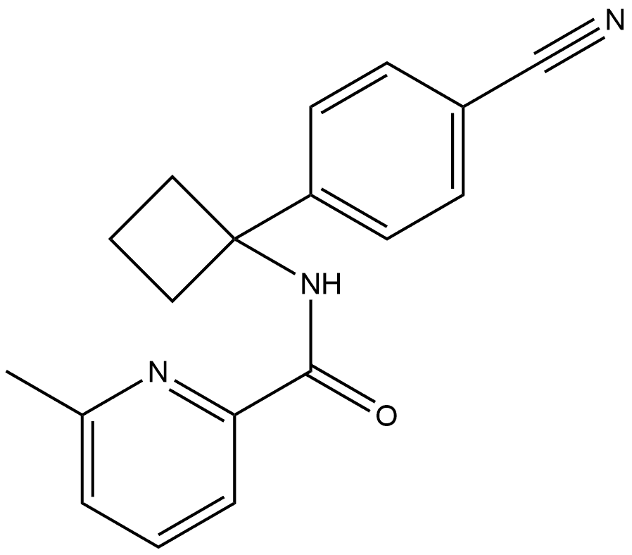 N-(1-(4-氰基苯基)环丁基)-6-甲基吡啶甲酰胺, 2810195-24-3, 结构式