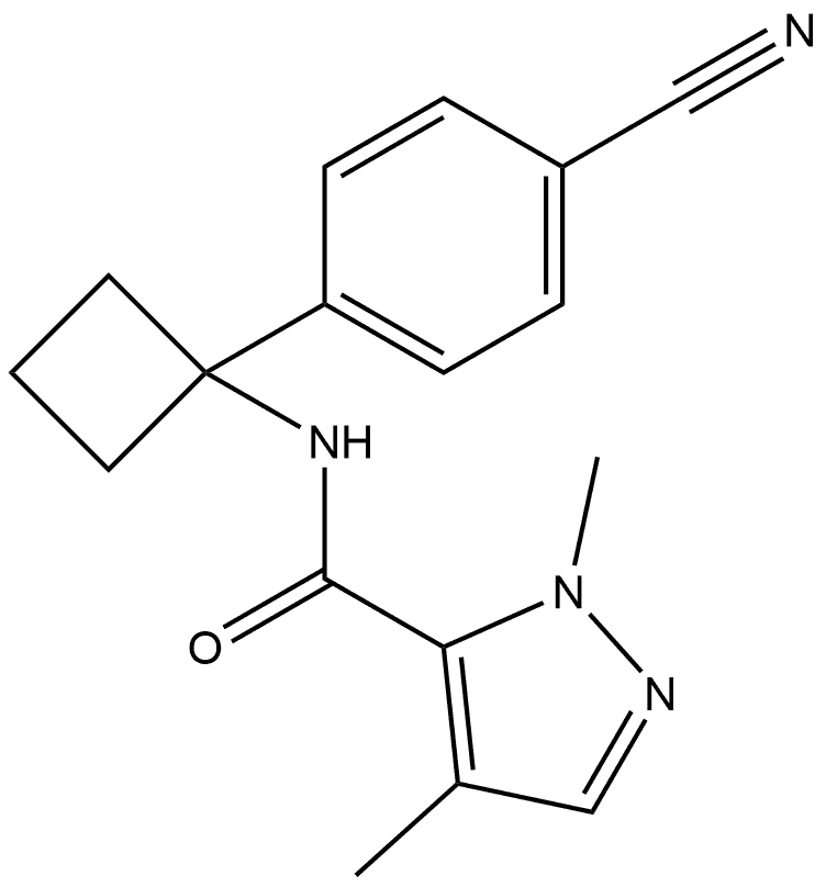 N-(1-(4-氰基苯基)环丁基)-1,4-二甲基-1H-吡唑-5-甲酰胺, 2810221-76-0, 结构式