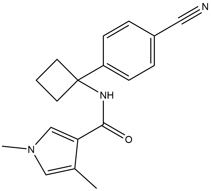 N-(1-(4-氰基苯基)环丁基)-1,4-二甲基-1H-吡咯-3-甲酰胺 结构式