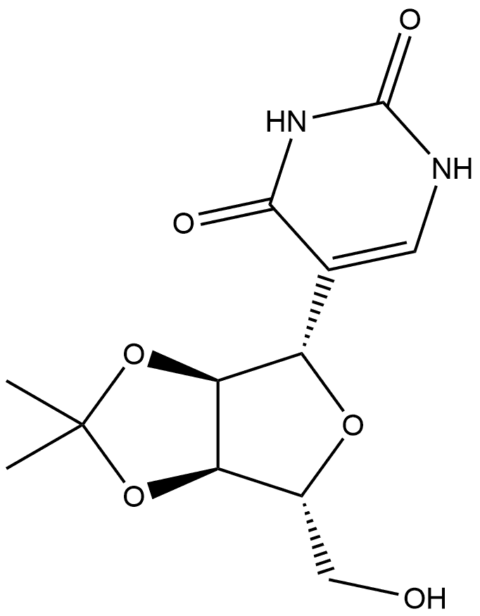 2,4(1H,3H)-Pyrimidinedione, 5-[2,3-O-(1-methylethylidene)-β-D-ribofuranosyl]- Structure