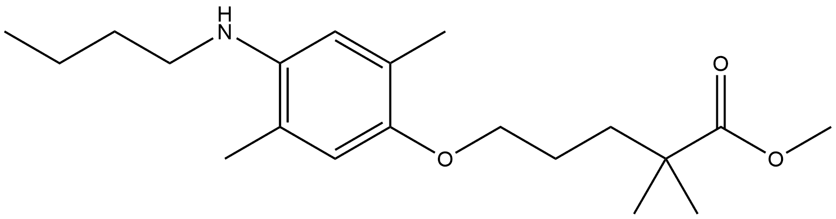 Methyl 5-[4-(butylamino)-2,5-dimethylphenoxy]-2,2-dimethylpentanoate Structure
