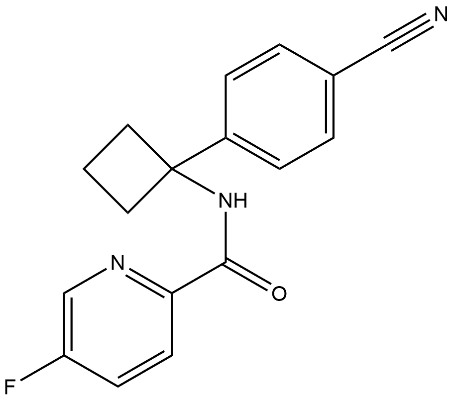 N-(1-(4-氰基苯基)环丁基)-5-氟吡啶甲酰胺, 2811844-00-3, 结构式