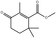 1-Cyclohexene-1-carboxylic acid, 2,6,6-trimethyl-3-oxo-, methyl ester 化学構造式