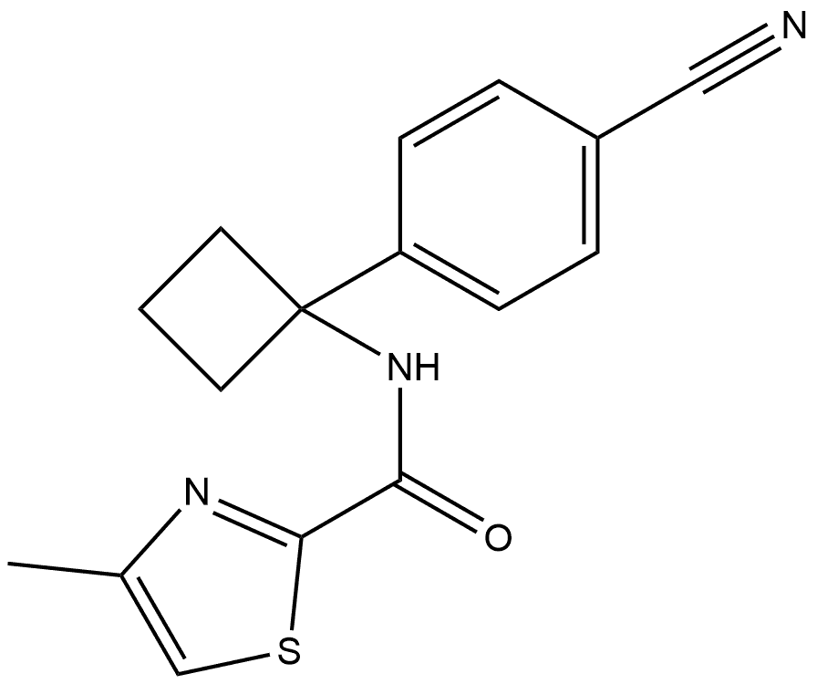 N-(1-(4-氰基苯基)环丁基)-4-甲基噻唑-2-甲酰胺 结构式