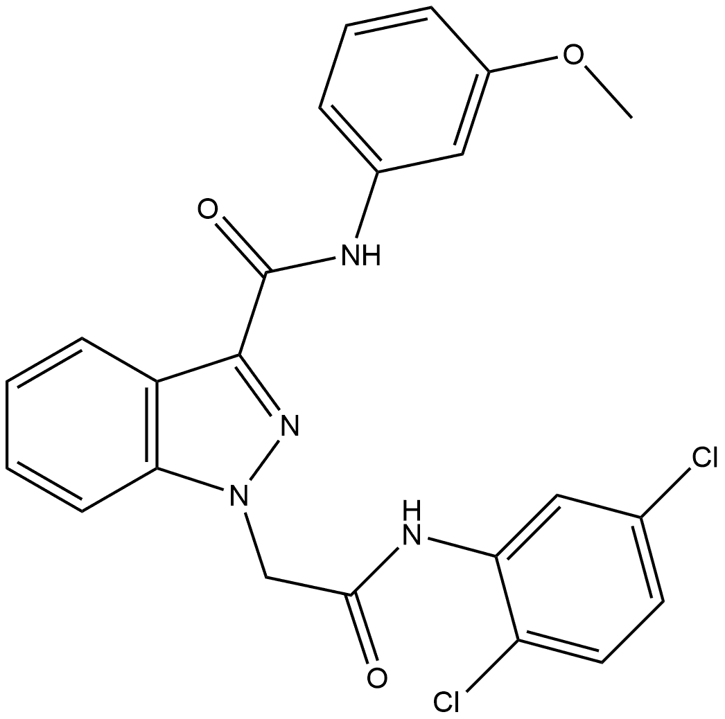1-(2-((2,5-dichlorophenyl)amino)-2-oxoethyl)-N-(pyridin-2-yl)-1H-indazole-3-carboxamide 结构式