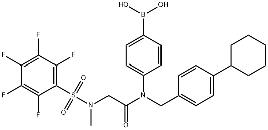 B-[4-[[(4-Cyclohexylphenyl)methyl][2-[methyl[(2,3,4,5,6-pentafluorophenyl)sulfonyl]amino]acetyl]amino]phenyl]boronic acid Structure