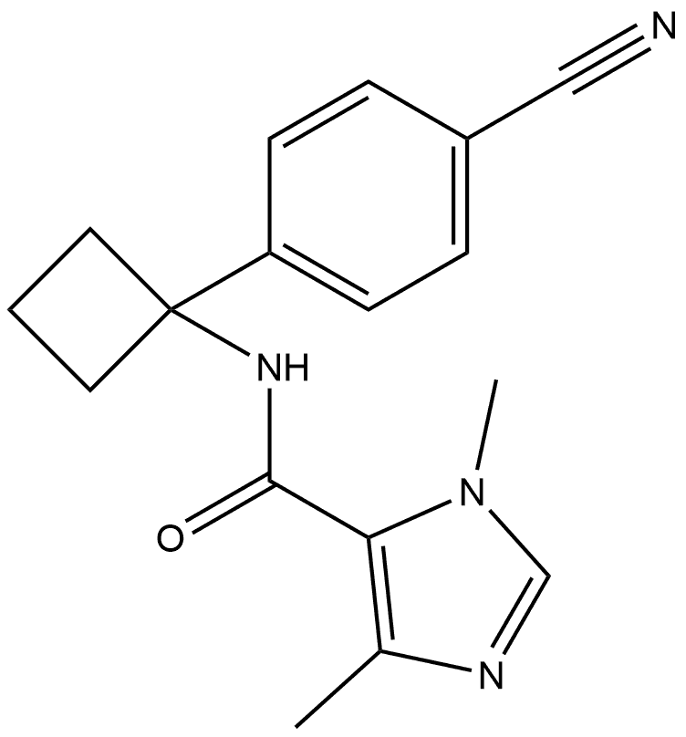N-(1-(4-氰基苯基)环丁基)-1,4-二甲基-1H-咪唑-5-甲酰胺 结构式
