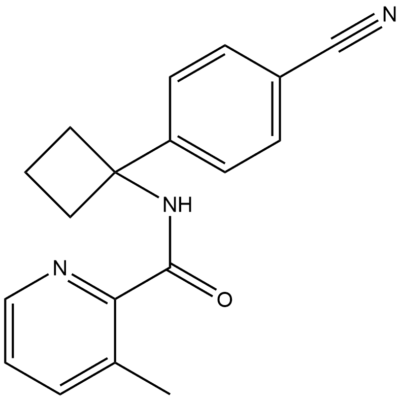 N-(1-(4-氰基苯基)环丁基)-3-甲基吡啶甲酰胺, 2817997-97-8, 结构式
