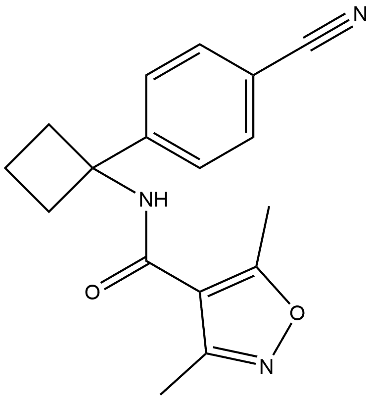 N-(1-(4-氰基苯基)环丁基)-3,5-二甲基异噁唑-4-甲酰胺 结构式