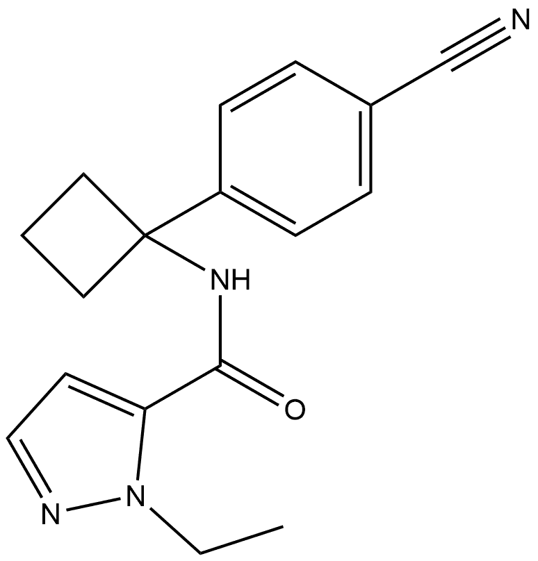 N-(1-(4-氰基苯基)环丁基)-1-乙基-1H-吡唑-5-甲酰胺 结构式